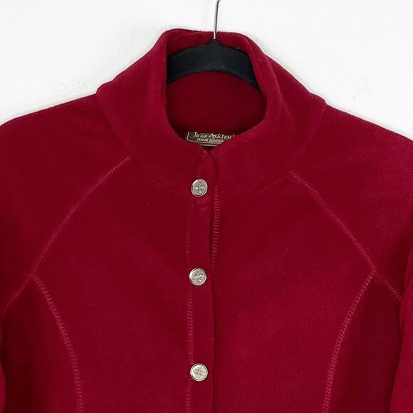Jane Ashley Fleece High Collar Jacket Full Snap Medium - Picture 4 of 8